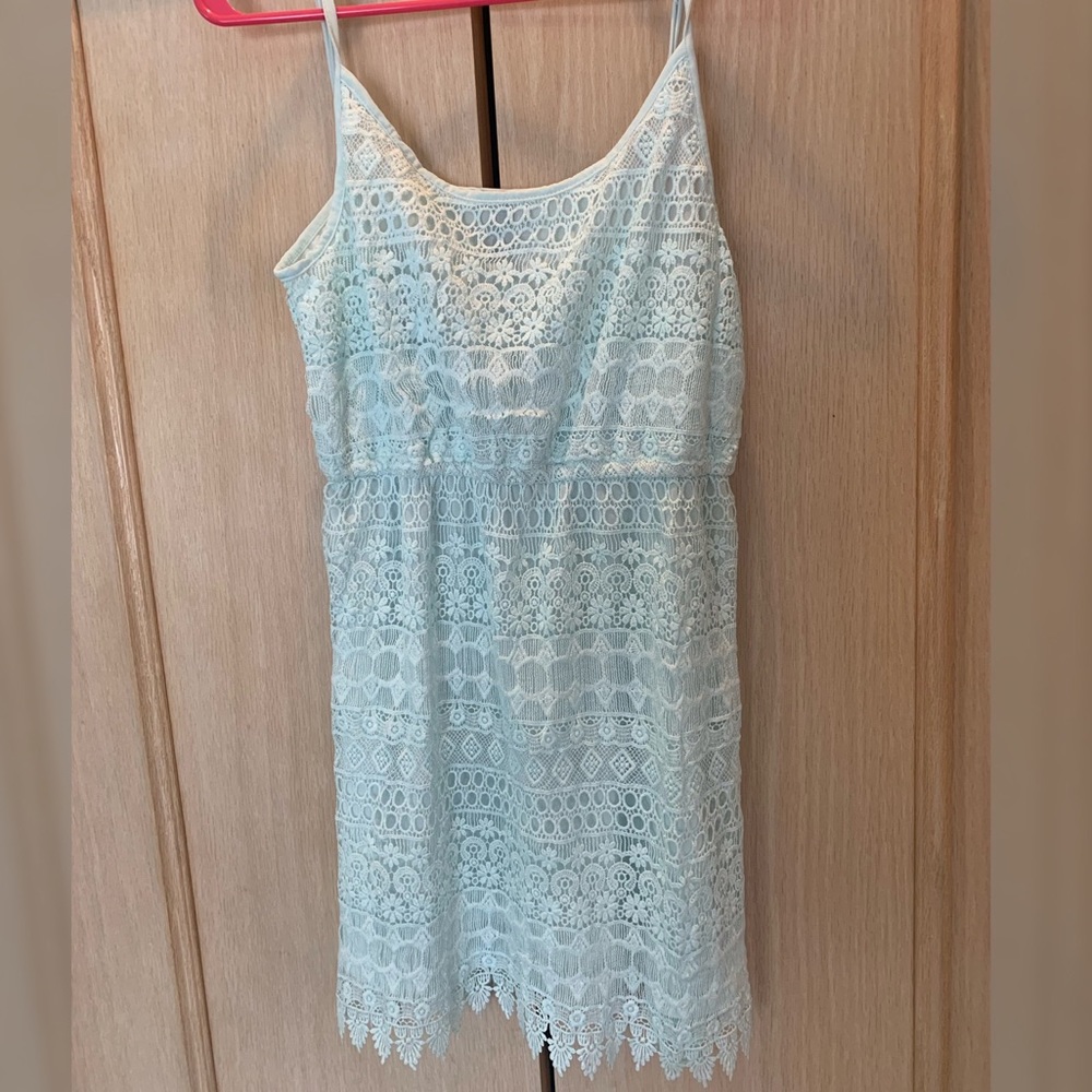 H&M Light Blue Crochet Dress